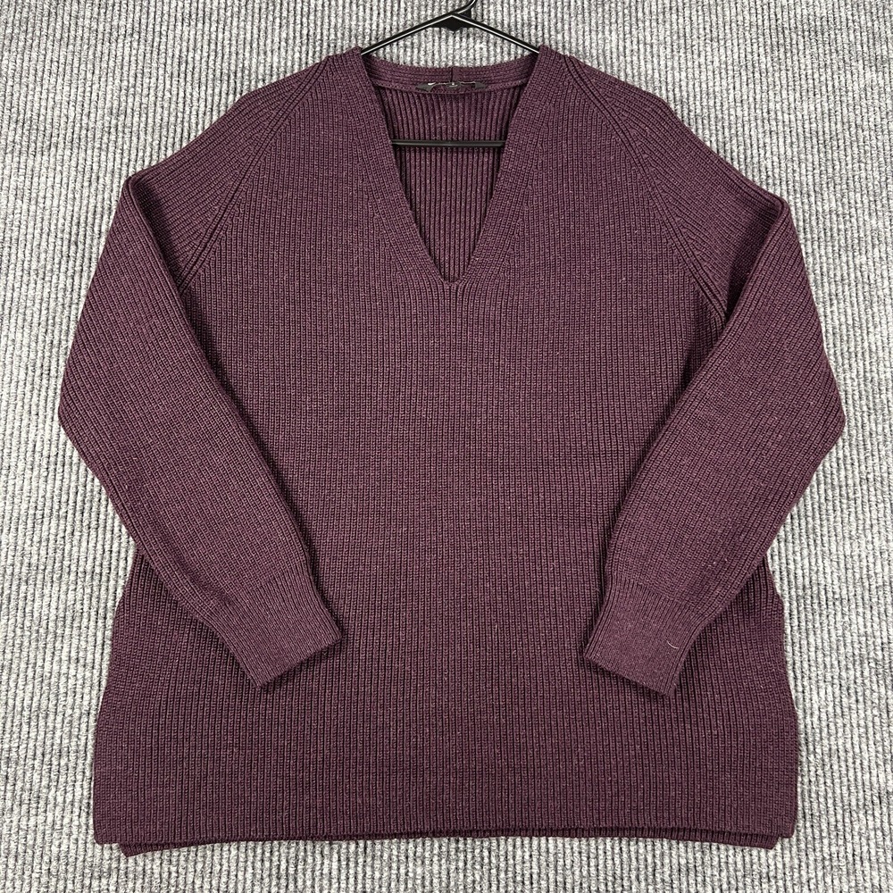 Athleta Sweater Womens Size Small Purple Switchback V Neck Pullover‎ Knit Soft